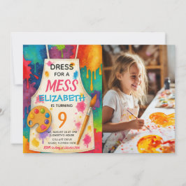 Invitación Dress for a Mess Art Party Birthday Photo
