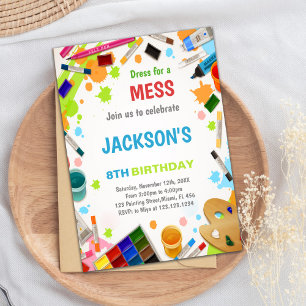 Invitación Dress For Mess Paint Invitations