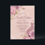Invitación Dress Rubor Dusty Rosa Dulce Floral 16 Fiesta<br><div class="desc">Vestido Rubor Dusty Rosa Floral Sweet 16 Party Invitation Más elegantes diseños florales en nuestra tienda! Vea la colección coincidente en nuestra tienda</div>