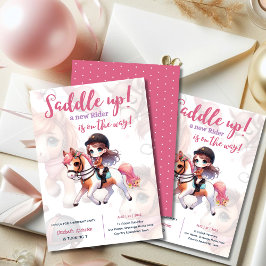 Invitación Dressage Rider Horse Chica fiesta de cumpleaños