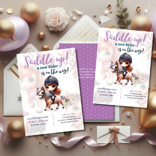 Invitación Dressage Rider Horse Chica fiesta de cumpleaños