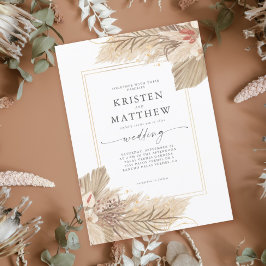 Invitación Dried Palm Boho Boda