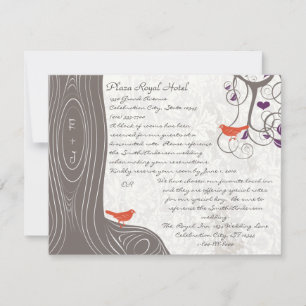 Invitación Driftwood Tree Swirl Accomodation Direction Card