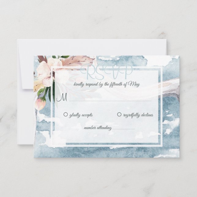 Invitación Driftwood Watercolor Beach Wedding RSVP (Anverso)