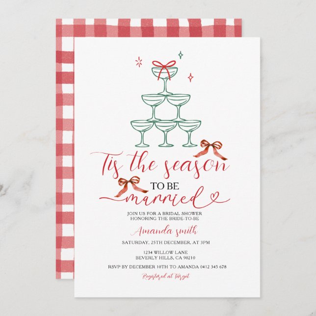 Invitación Drink Tis The Season to Be Married Bridal Shower (Anverso / Reverso)