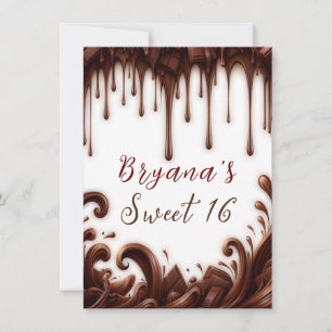 Invitación Drips de Chocolate Fiesta de Cumpleaños de Chocola