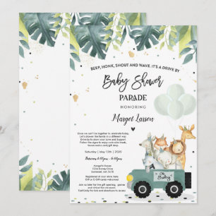 Invitación Drive By Baby Shower Invitation Safari Baby Shower