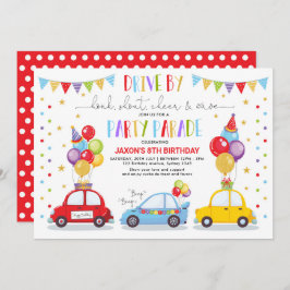 Invitación Drive By Birday Party Parade Quarantine Boy