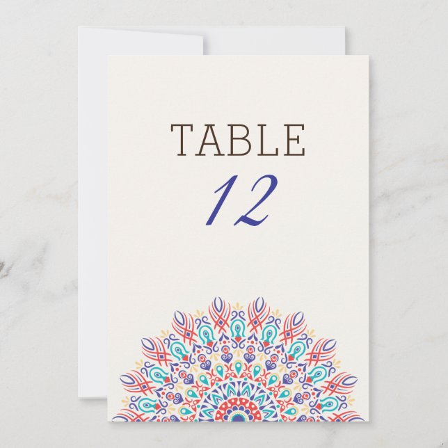 Invitación Dry Pampas Grass Mandala Wedding Table Number (Anverso)