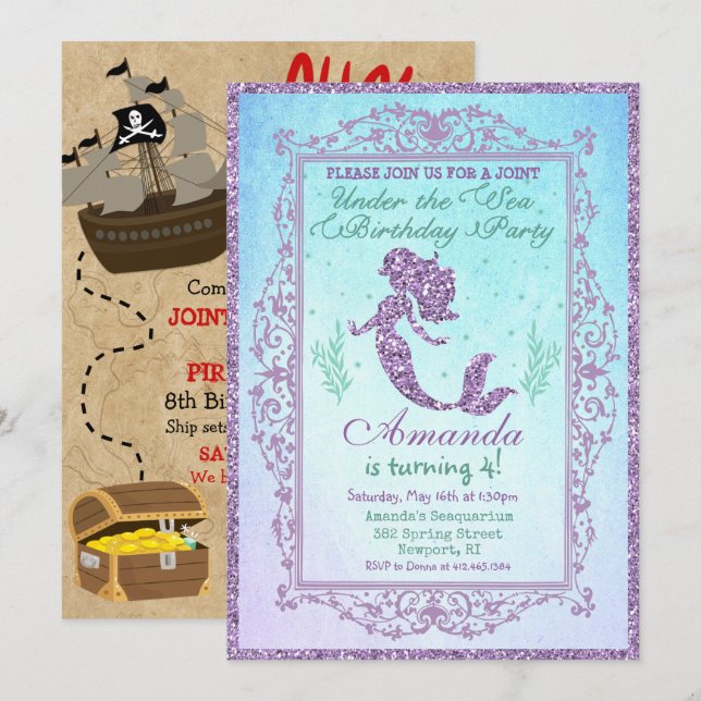 INVITACIÓN DUAL - Invitación de cumpleaños de sire (Anverso / Reverso)