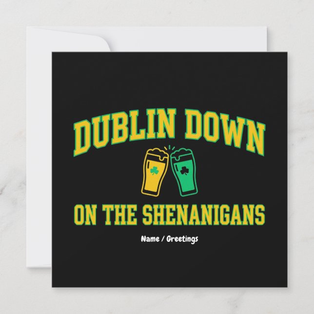 Invitación Dublin Down Heritage Club Vintage Varsity Clover  (Anverso)