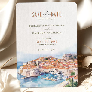 Invitación Dubrovnik Croacia salva la fecha de destino