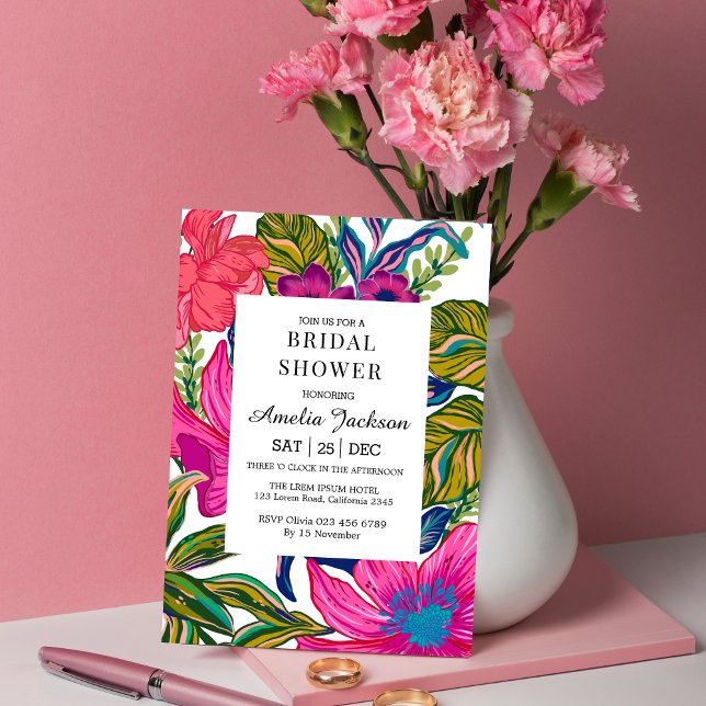 Invitación Ducha acuarela floral y botánica de matrimonio (Subido por el creador)