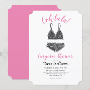 Invitación Ducha acuarela Lingerie Shower Brillante