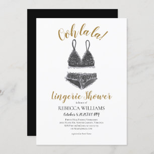 Invitación Ducha acuarela Lingerie Shower Brillante