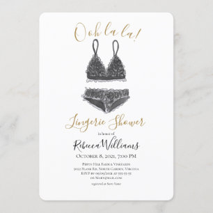 Invitación Ducha acuarela Lingerie Shower Brillante