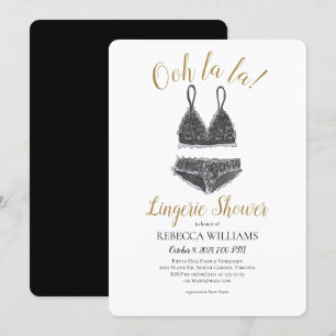Invitación Ducha acuarela Lingerie Shower Brillante