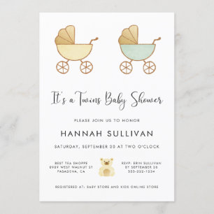 Invitación Ducha acuática dorada verde amarillo para portador