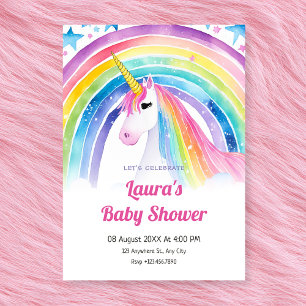 Invitación Ducha acuática unicornio