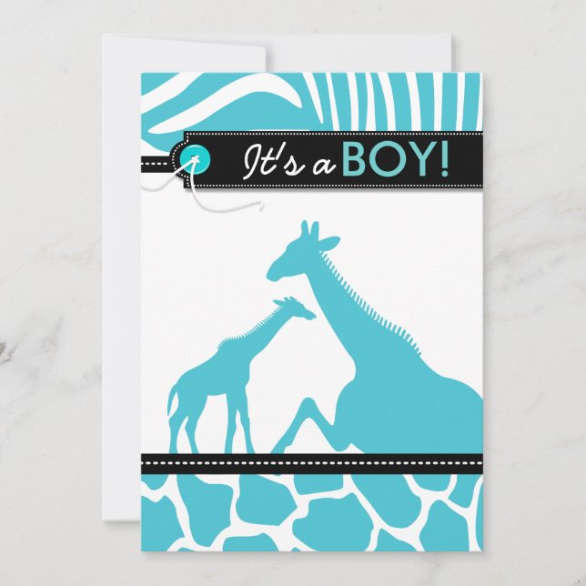 Invitación Ducha animal del bebé del safari (Anverso)