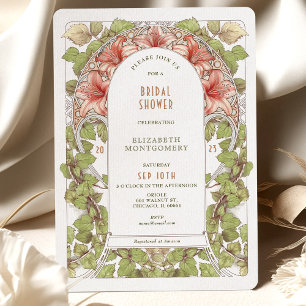 Invitación Ducha Art Nouveau de Amaryllis para la Novia Próxi