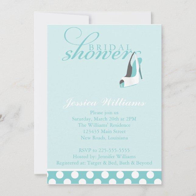 Invitación Ducha azul de novia (Anverso)