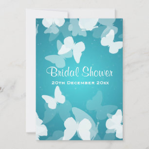Invitación Ducha azul de novia lujuriosa en las mariposas 5x7