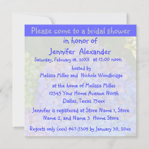 Invitación Ducha azul hidrangea