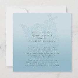 Invitación Ducha azul naranja floral de novia