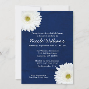 Invitación Ducha azul nupcial de la Marina Blanca