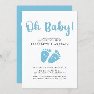Invitación Ducha Baby Boy con opción virtual azul