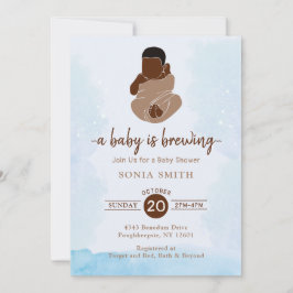 Invitación Ducha bebé afroamericana