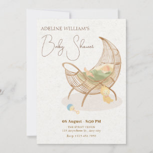 Invitación Ducha beige suave para bebés