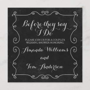 Invitación Ducha blanco y negro de la boda del estilo de la
