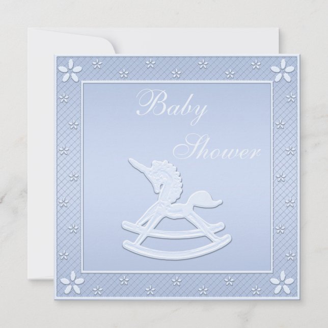 Invitación Ducha Blue Unicorn Rocse Baby Boy (Anverso)