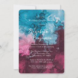 Invitación Ducha Boda de  de alcohol azul turbio