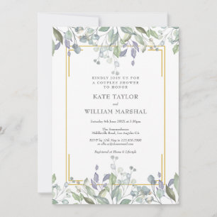 Invitación Ducha Boda floral Sage and Lilac