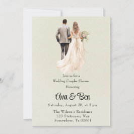 Invitación Ducha Boda verde claro de novia y de Groom