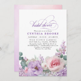 Invitación Ducha Boho Bridal Boho Púrpura Botánica