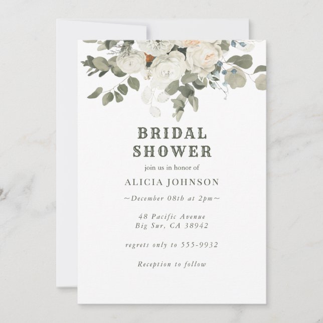 Invitación Ducha Boho Floral Bridal (Anverso)