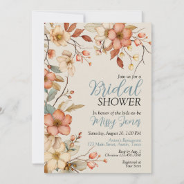 Invitación Ducha Boho Floral Bridal