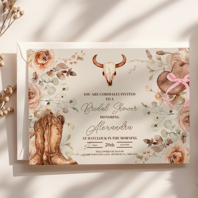 Invitación Ducha Boho Floral Western Bridal (Subido por el creador)