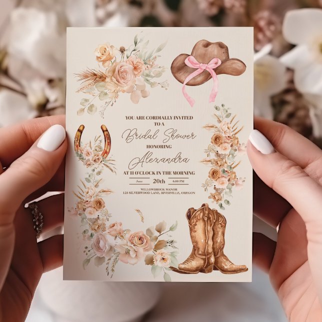 Invitación Ducha Boho Floral Western Bridal (Subido por el creador)