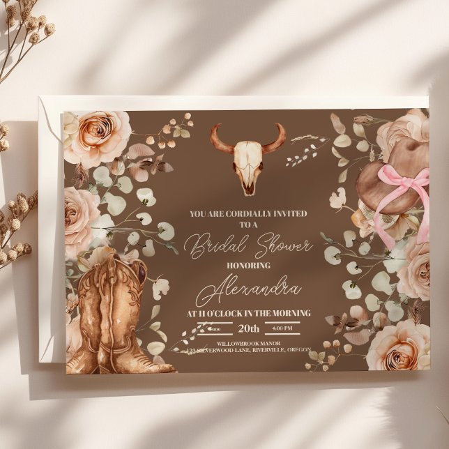 Invitación Ducha Boho Floral Western Bridal (Subido por el creador)