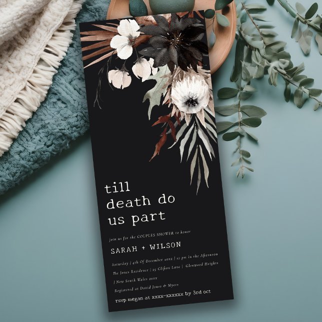 Invitación Ducha Boho Gótica Rust Black Botanples (Subido por el creador)