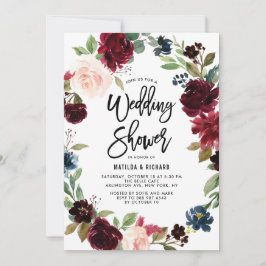 Invitación Ducha Boho Watercolor Otoño Wreath Wedding