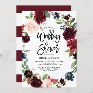 Invitación Ducha Boho Watercolor Otoño Wreath Wedding