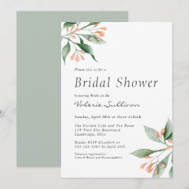 Invitación Ducha Botánica Bridal Sencilla