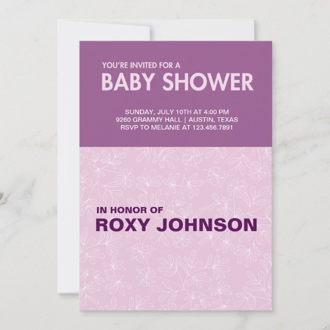 Invitación ducha botánica para bebés (Anverso)