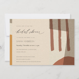 INVITACIÓN DUCHA BRIDAL ARTÍSTICA ARTÍSTICA AMARILLA ABSTRACT